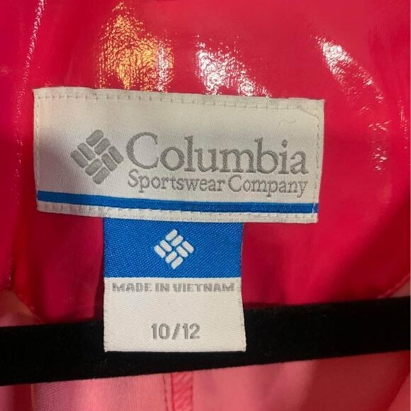 COLUMBIA girls hot pink raincoat. Hooded. Pockets. Size 10/12. New condition. - Picture 3 of 10